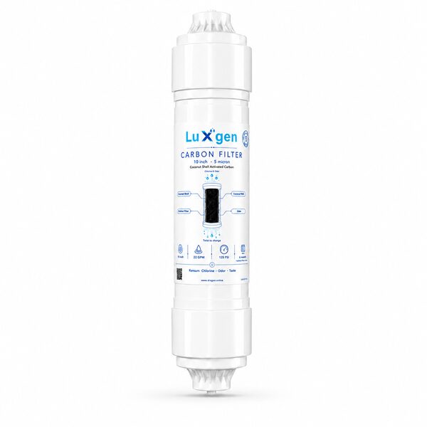 LUXGEN Universal-Fit 10 inch carbon filter, 5 micron coconut shell