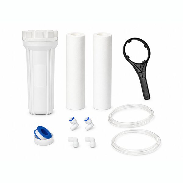 LUXGEN Universal-Fit RO pre-filter kit with housing bowl and two 10 inch spun candles