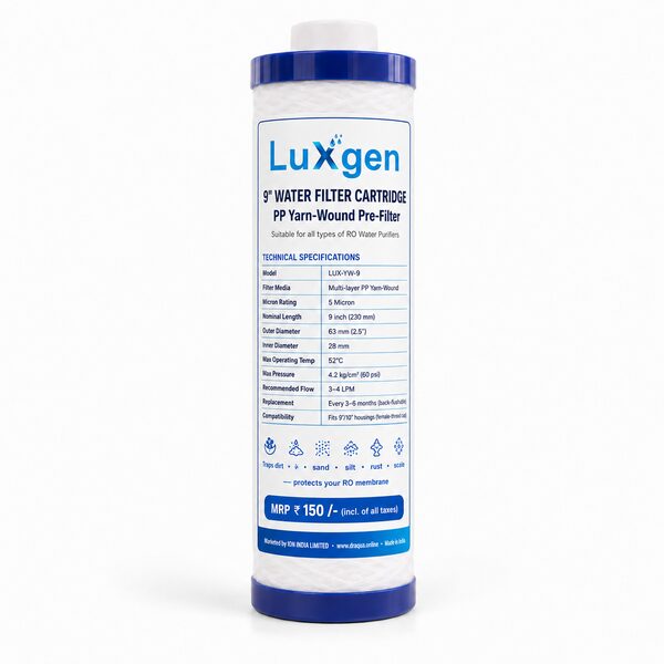 LUXGEN 9 inch PP yarn-wound pre-filter candle, 5 micron